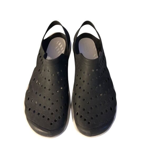 Men's Crocs Swiftwater Wave Water Sandal Flat Black Size 8 - Picture 3 of 7